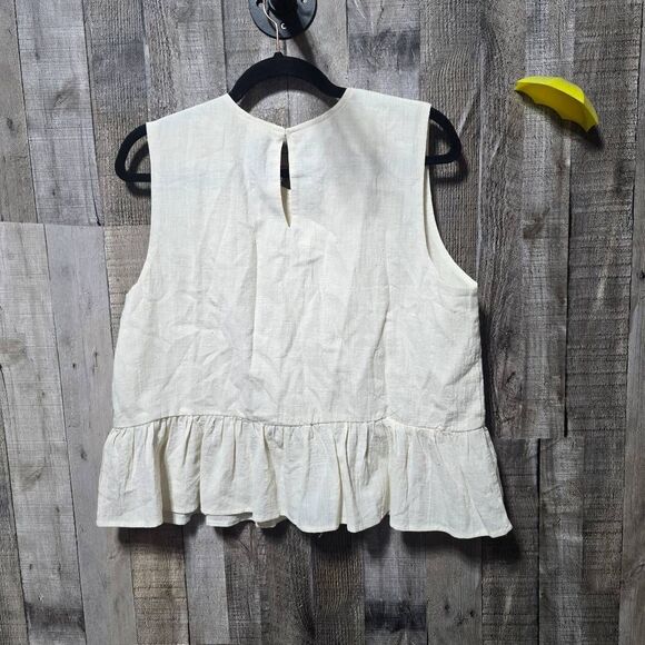 Wishlist Bow Beep Cream Peplum Tank Top - Picture 4 of 6